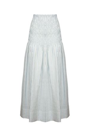 Gonna Lunga In Lino Bianco E Verde SEMI COUTURE | S6SS70RG112